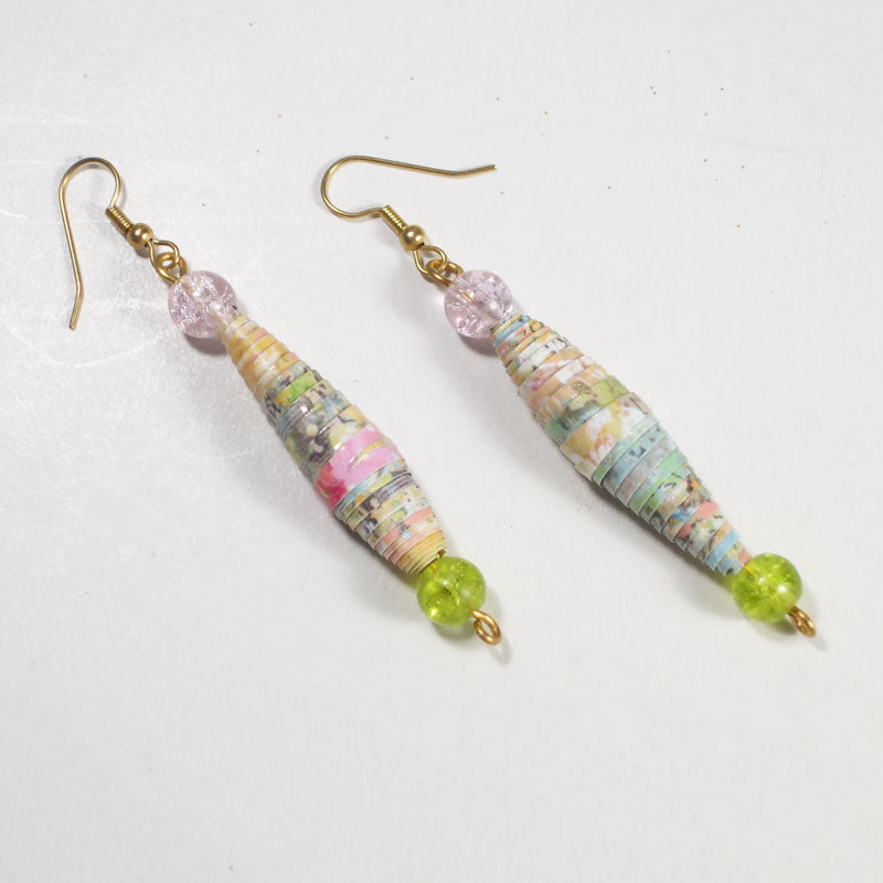 Wholesale Handmade Upcycled Hand Painted Paper Bead Earrings Eco-Friendly  Jewelry | Shop on Mable
